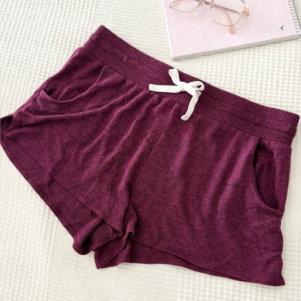 ⭐️ Express Heathered Maroon Cozy Knit Pajama Shorts Small